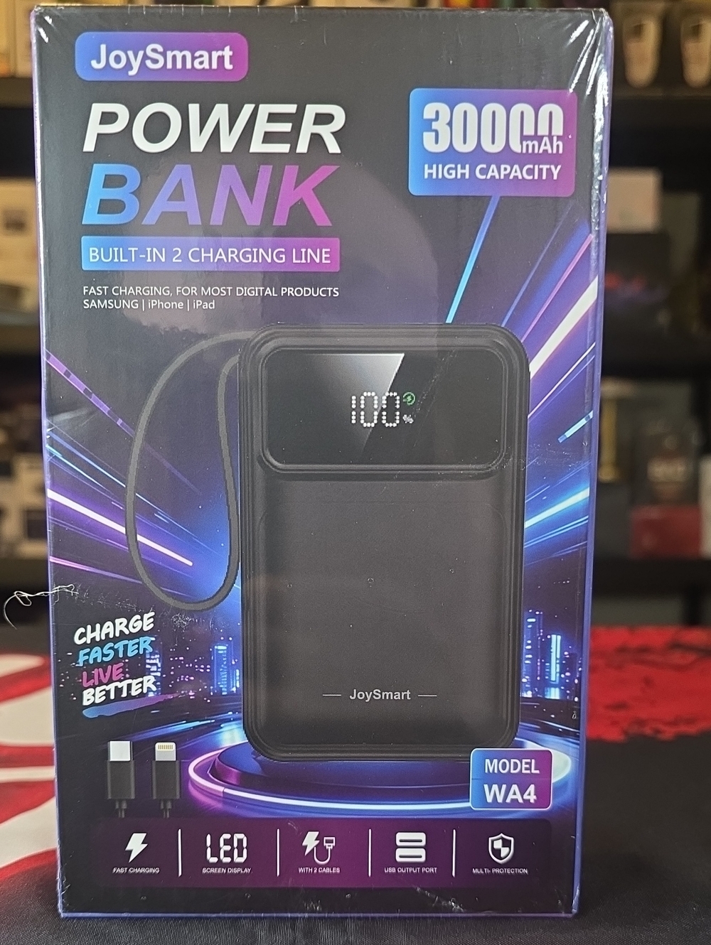 Black 30000mAh Power Bank - Model WA4